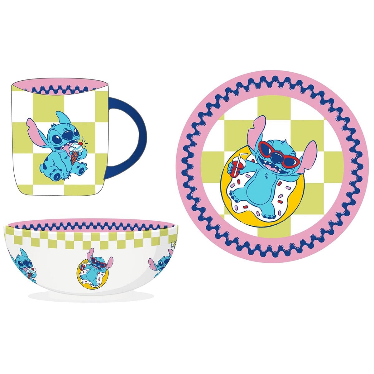Disney Frühstücksset Stitch - 3-teilig DN27126 - Disney Teller, Schüssel & Tasse von Christmas Inspirations