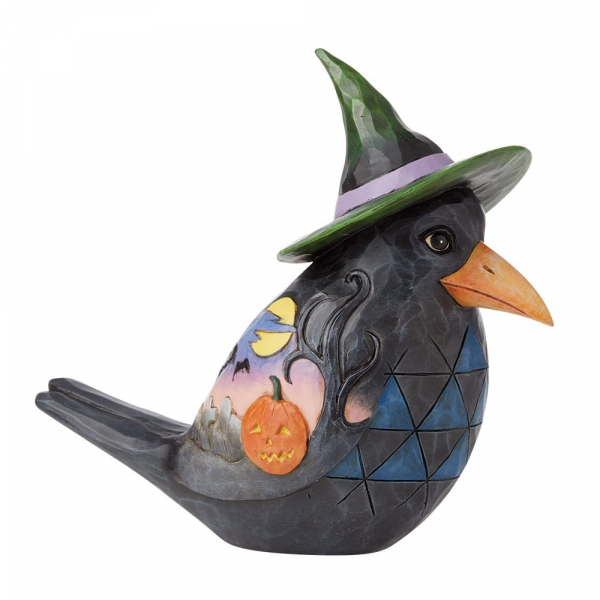 hc-6009510a Jim Shore, Heartwood Creek, Jim Shore Halloween, 6009510, Pint Sized Halloween Crow, Halloween Rabe, Halloween Krähe