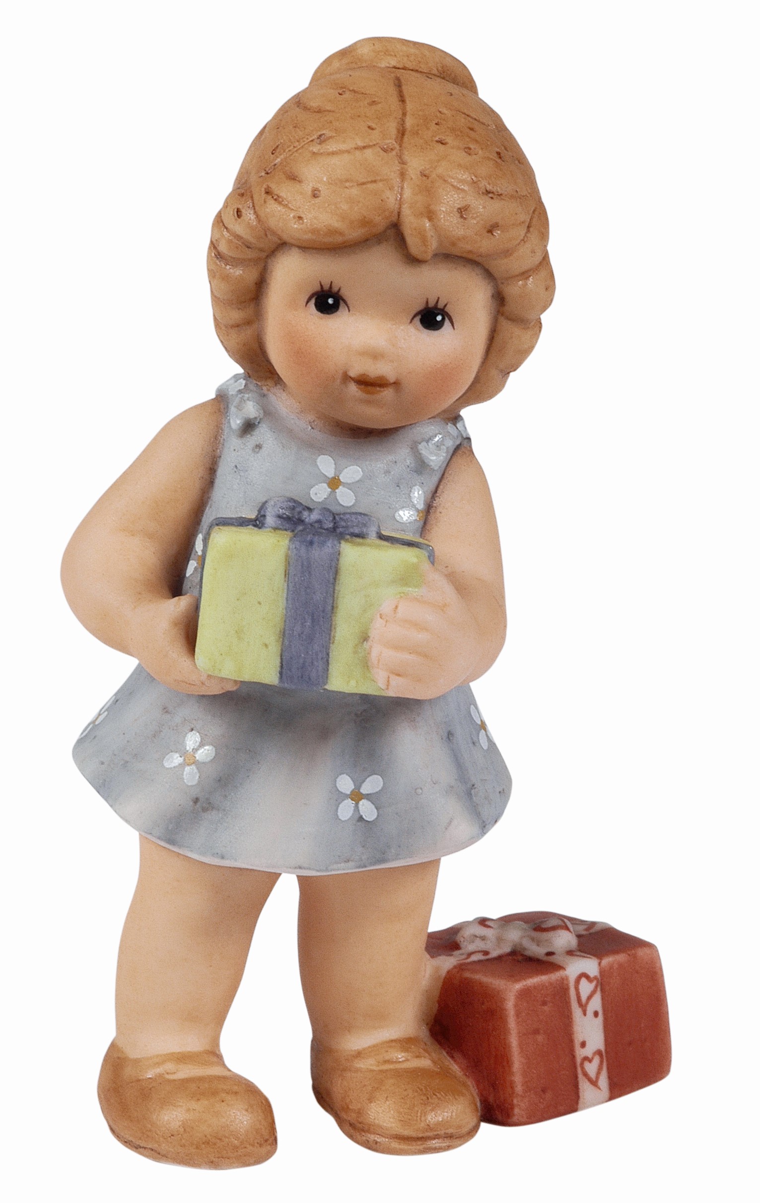 Herzliche Grüße - Mädchen mit Geschenken - Nina und Marco Figur - Goebel 11216017