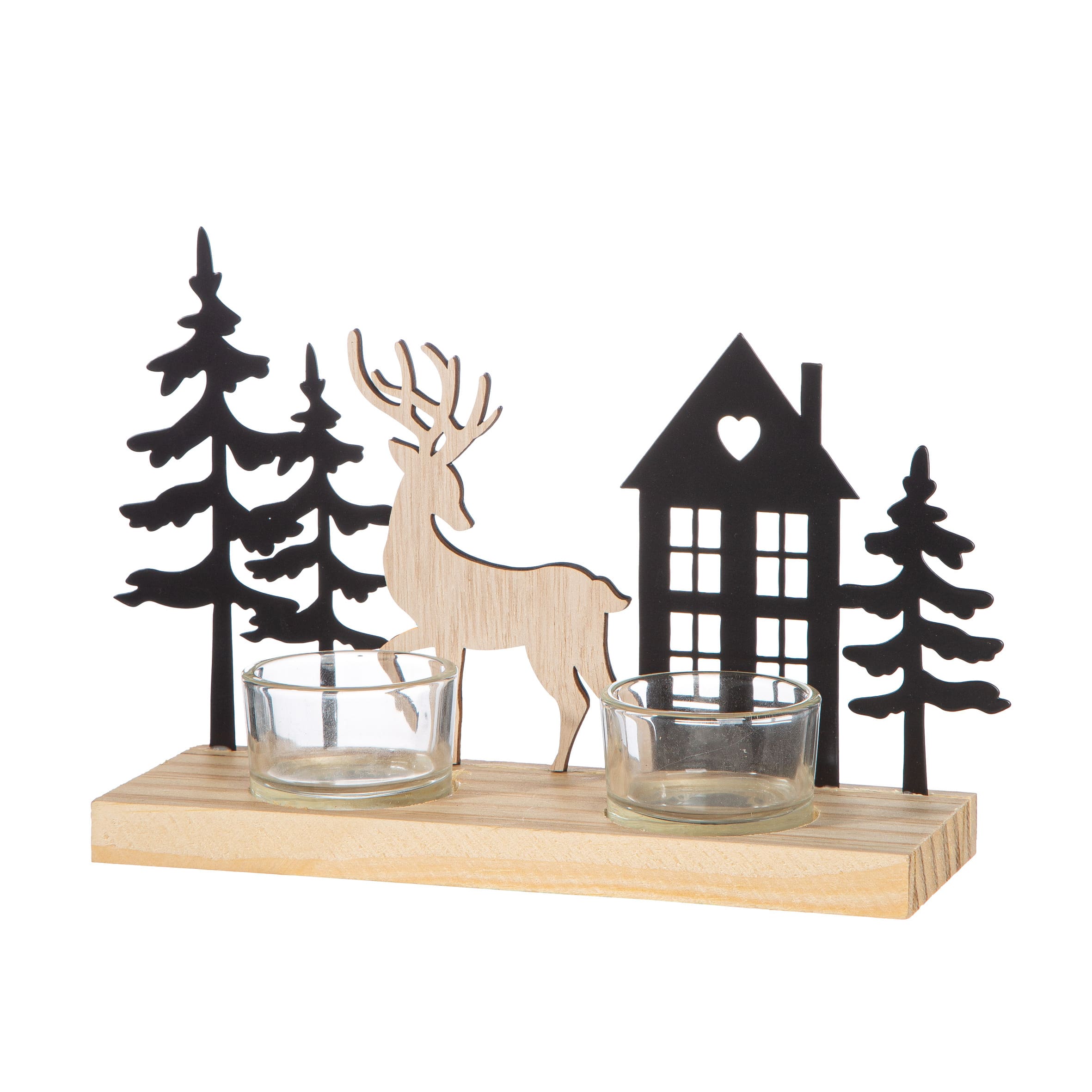 Teelichtleuchter Elch Vado - Rustikales Winterdeko-Set mit Hirsch, Tannen & Haus - 59715 Gilde Windlicht Teelichtleuchter Elch Vado - Rustikales Winterdeko-Set mit Hirsch, Tannen & Haus - 59715 Gilde Windlicht