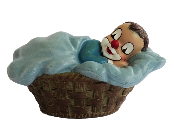 35043 Gilde Handwerk, Gilde Clowns, Junge im Korb, Geburt, Taufe, 35043, Geburt Junge, Gilde Clown