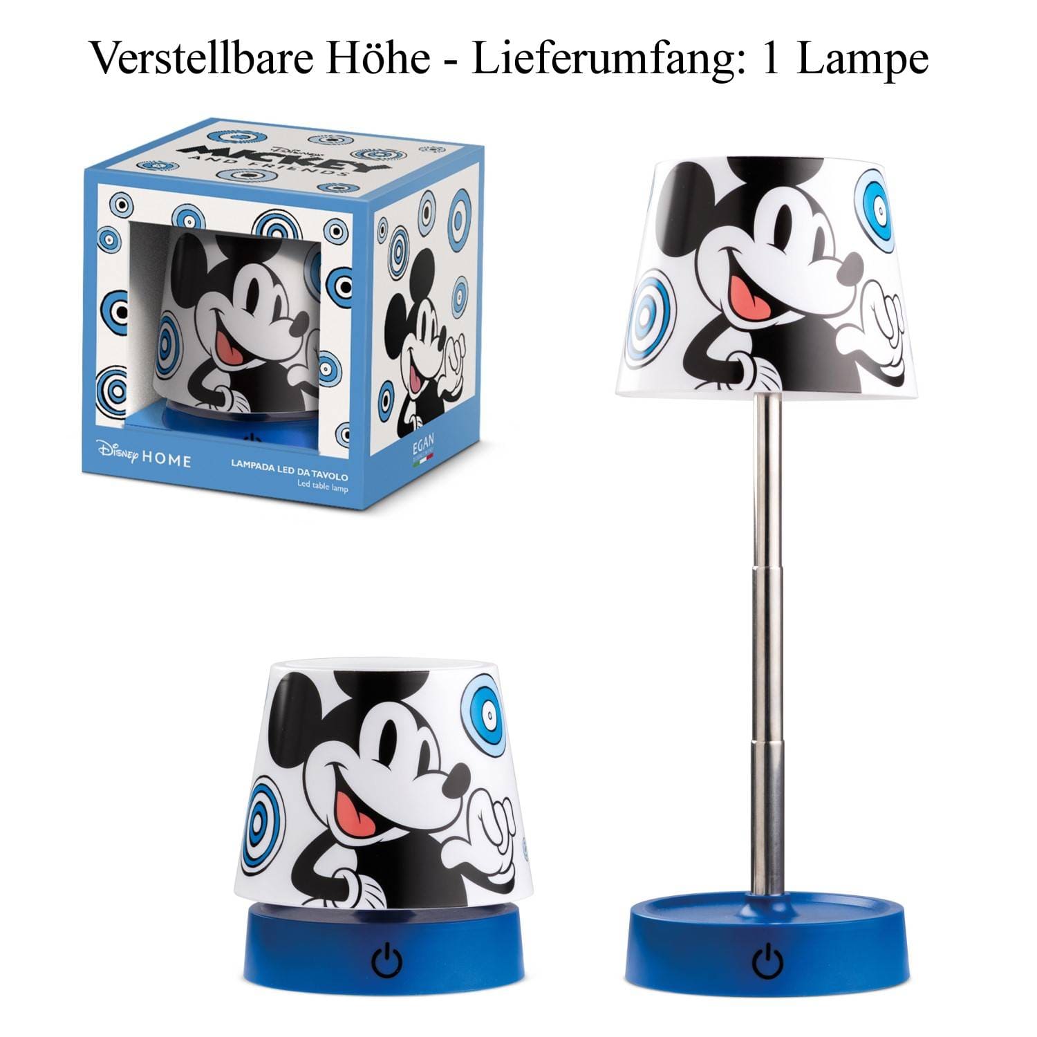 Disney LED-Tischleuchte Micky Maus - Mickey Mouse höhenverstellbar 103074 - Disney Nachttischlampe - Disney Lampe