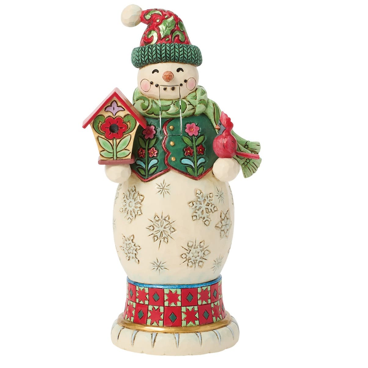 Nussknacker Schneemann grün-rot - The Season's Song - 6018905 - Heartwood Creek Jim Shore