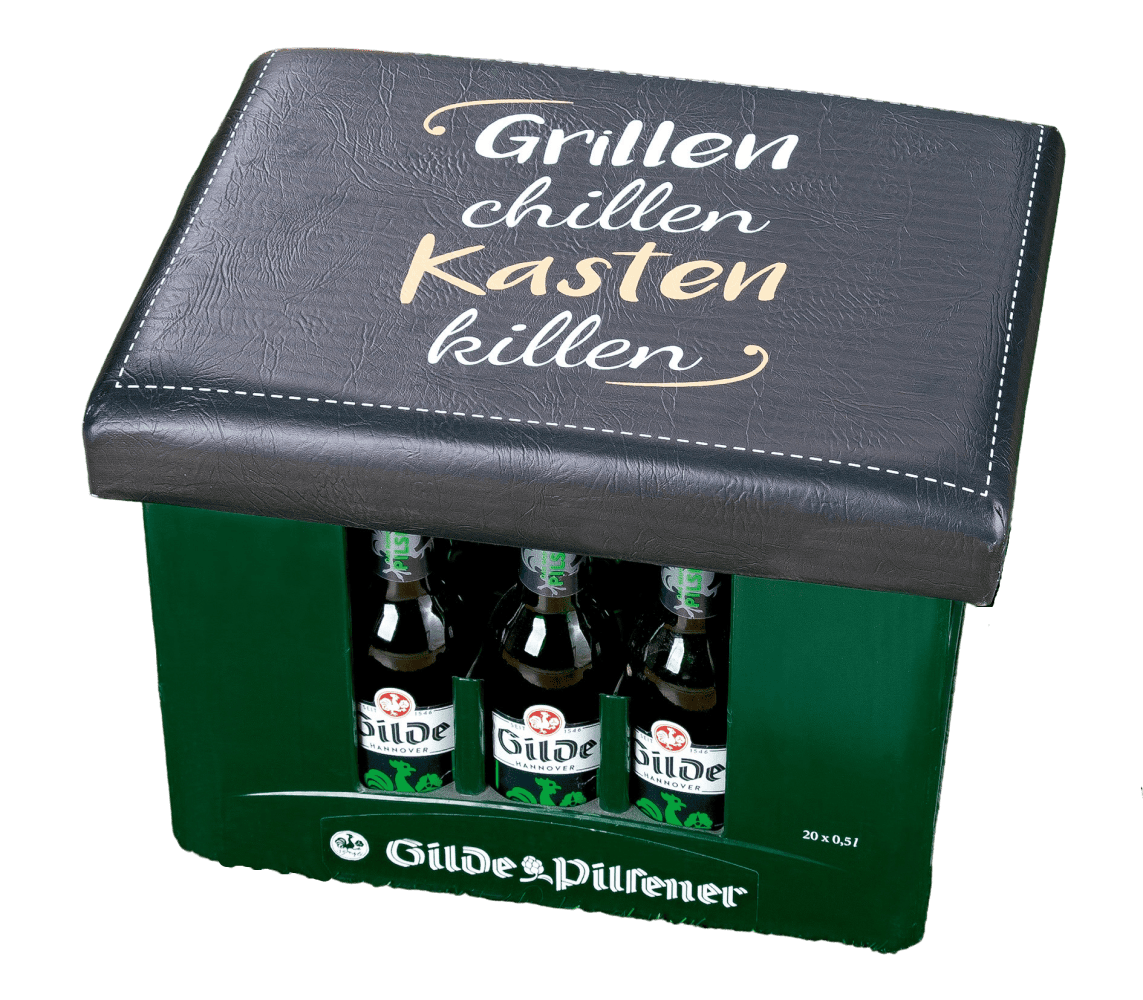 Gilde Sitzpolster für Getränkekisten - Grillen chillen Kasten killen - 49827 Sitzkissen / Polsterauflage / Sitzauflage / Sitzpolster von Gilde Gilde Sitzpolster für Getränkekisten - Grillen chillen Kasten killen - 49827 Sitzkissen / Polsterauflage / Sitzauflage / Sitzpolster von Gilde