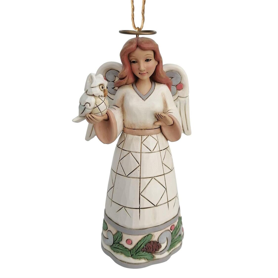 Engel mit Eule / Angel with Owl - White Woodland Collection - Heartwood Creek by Jim Shore 6017184 Engel mit Eule / Angel with Owl - White Woodland Collection - Heartwood Creek by Jim Shore 6017184