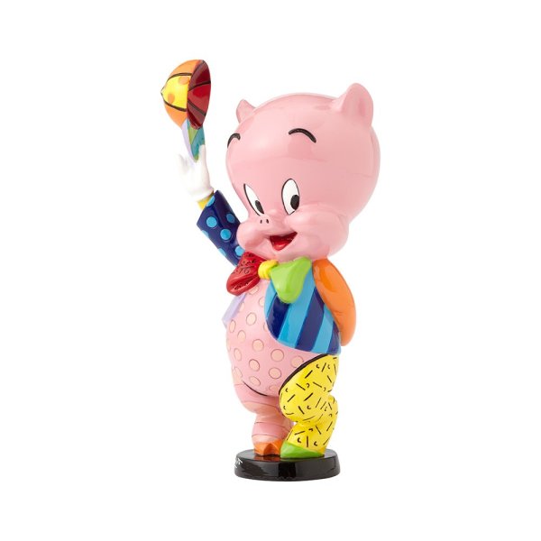 4058186a Romero Britto, Looney Tunes by Romero Britto, Looney Tunes, Britto Looney Tunes, Britto Disney, Porky Pig, Schweinchen Dick, 4058186, Porky Pig with Baseball Cap