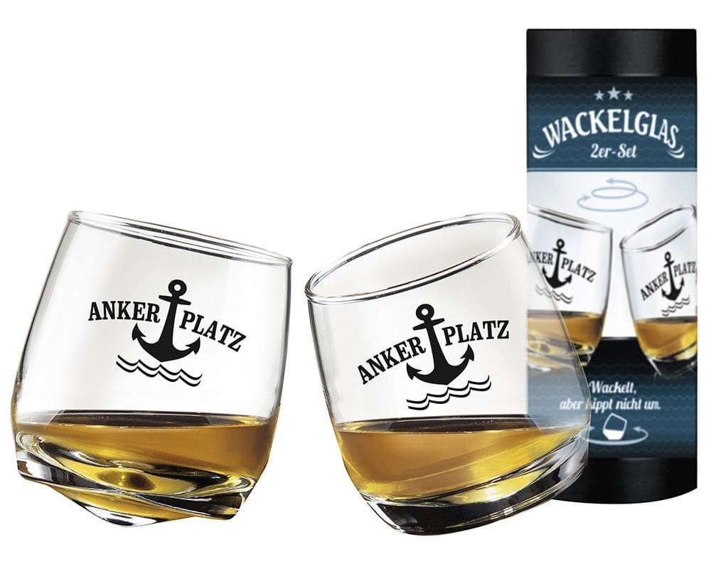 Wackelglas Ankerplatz - 46905 Gilde Glas Wackelglas Set mit 2 Stück mit Ankermotiv / 2er Set Wackelgläser Wackelglas Ankerplatz - 46905 Gilde Glas Wackelglas Set mit 2 Stück mit Ankermotiv / 2er Set Wackelgläser
