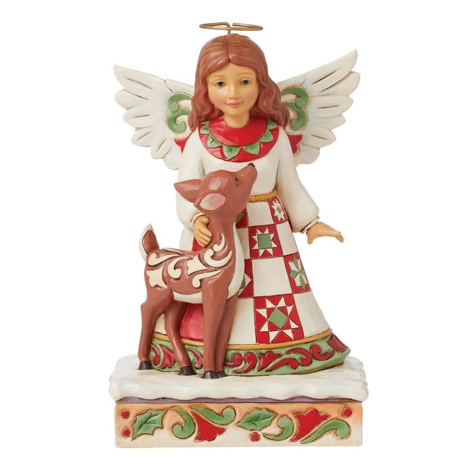 6015532 Jim Shore, Heartwood Creek, Jim Shore Santa, 6015532, An Angelic Touch Angel, Engel mit Rentier, Heartwood Creek Engel, Jim Shore Engel, Jim Shore Weihnachtsfigur