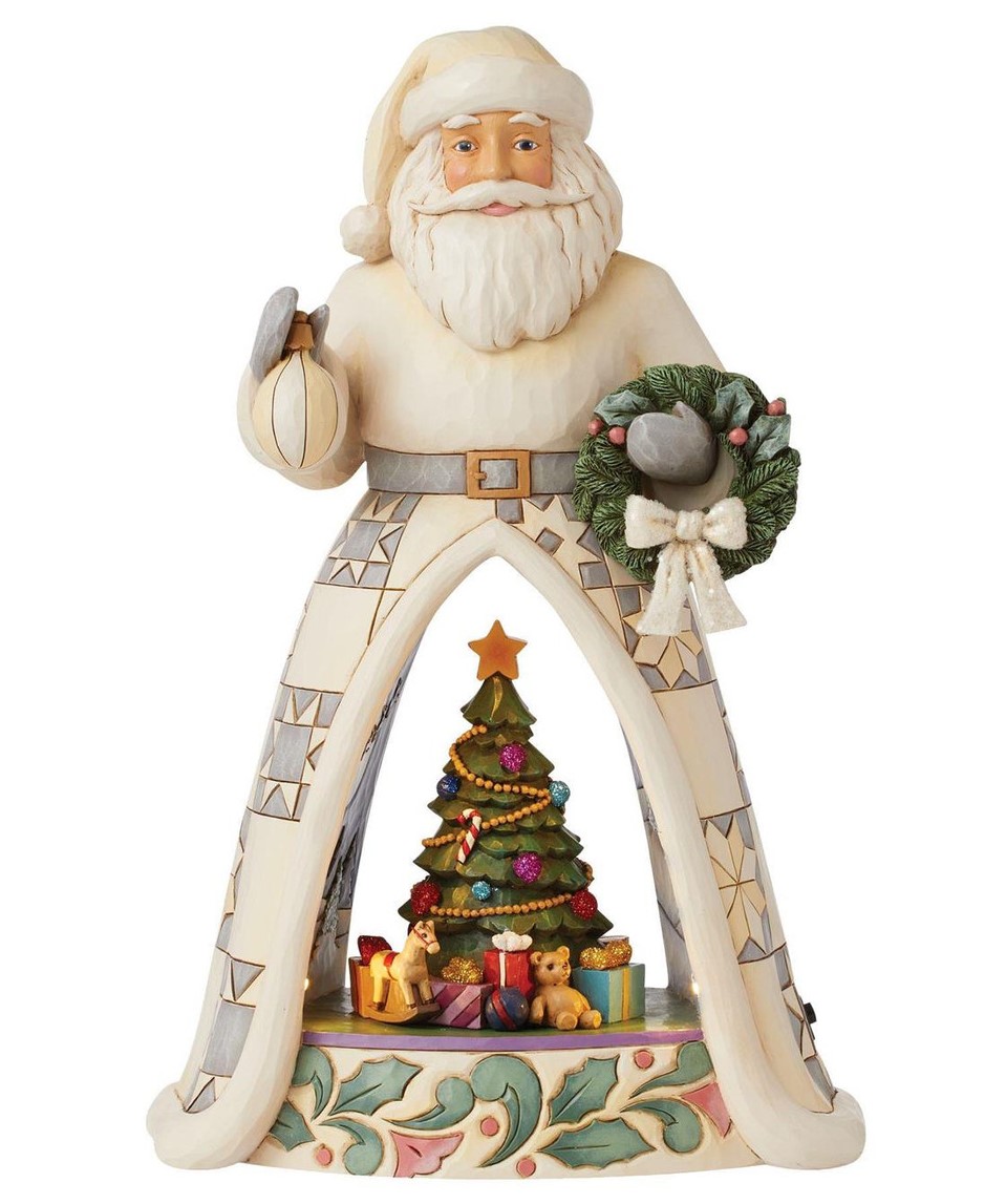LED Christmas Spirit Shines Through White Woodland Santa 6015453 - Jim Shore Heartwood Creek Weihnachtsmann LED Christmas Spirit Shines Through White Woodland Santa 6015453 - Jim Shore Heartwood Creek Weihnachtsmann