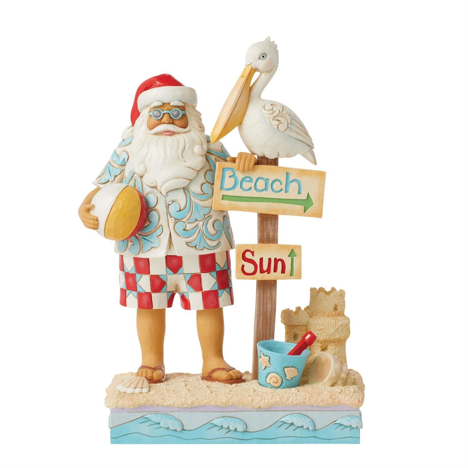 6014505 Jim Shore, Heartwood Creek, Jim Shore Santa, Heartwood Creek Weihnachtsmann, 6014505, Pelican Way, Coastal Collection, Weihnachtsmann mit Pelikan