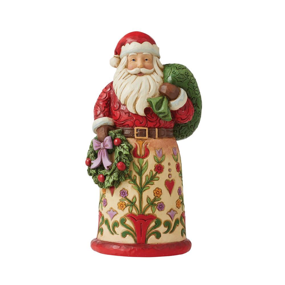 6010823 Jim Shore, Heartwood Creek, Jim Shore Heartwood Creek, Heartwood Creek by Jim Shore, 6010823, Bringing Christmas Home, Santa with Sack and Wreath, Jim Shore Santa, Heartwood Creek Santa