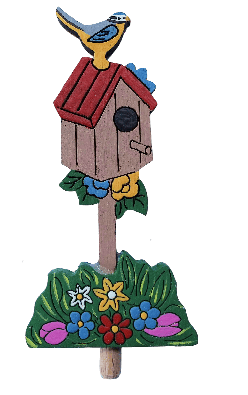 Gartenidylle - Vogelhaus mit Blaumeise - Steckfigur für große Kerzenringe von Sebastian Design Gartenidylle - Vogelhaus mit Blaumeise - Steckfigur für große Kerzenringe von Sebastian Design