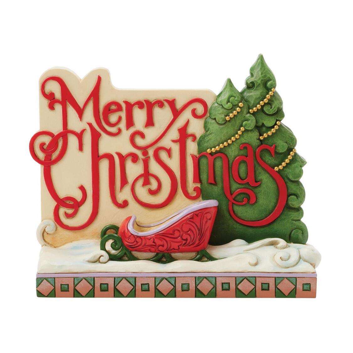 Sleighing Through the Pines Merry Christmas Schild - Heartwood Creek by Jim Shore 6017033 Sleighing Through the Pines Merry Christmas Schild - Heartwood Creek by Jim Shore 6017033