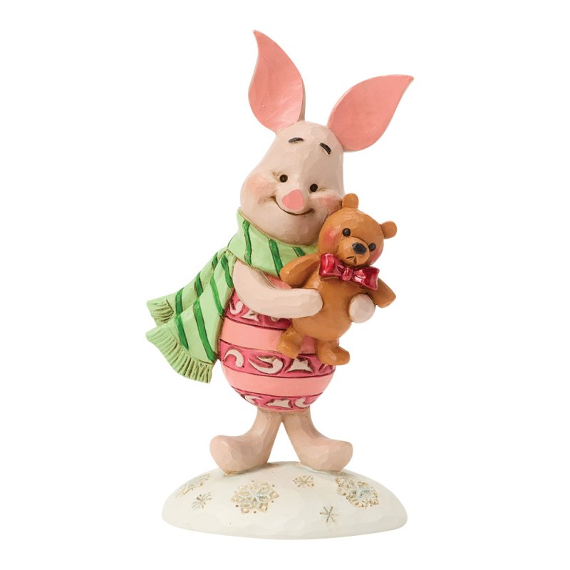 Piglet mit Teddybär - Ferkel Minifigur aus Winnie Puuh - 6018717 - Disney Traditions Jim Shore Disneyfigur