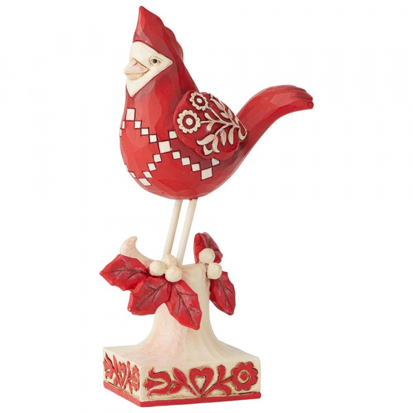 hc-6004229a Heartwood Creek, Jim Shore, Nordic Noel Cardinal, Kardinal, Nordische Weihnachten