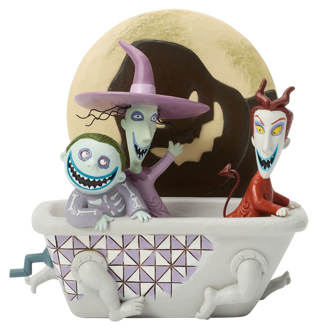 Lock, Shock & Barrel in der Badewanne mit Oogie Boogie – Mischief Makers - 6017935 - Disney Traditions Jim Shore Disneyfigur