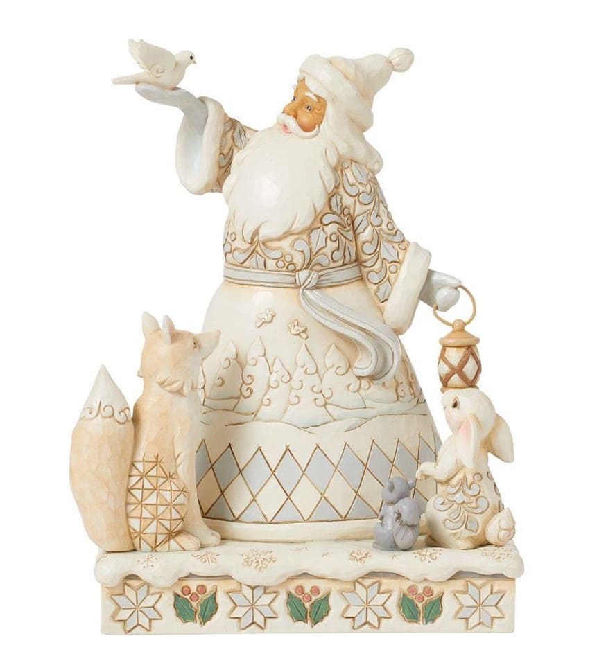 6015153 Jim Shore, Heartwood Creek, Jim Shore Santa, 6015153, White Woodland Santa, The Best Gift Is Eachother, Jim Shore Weihnachtsmann