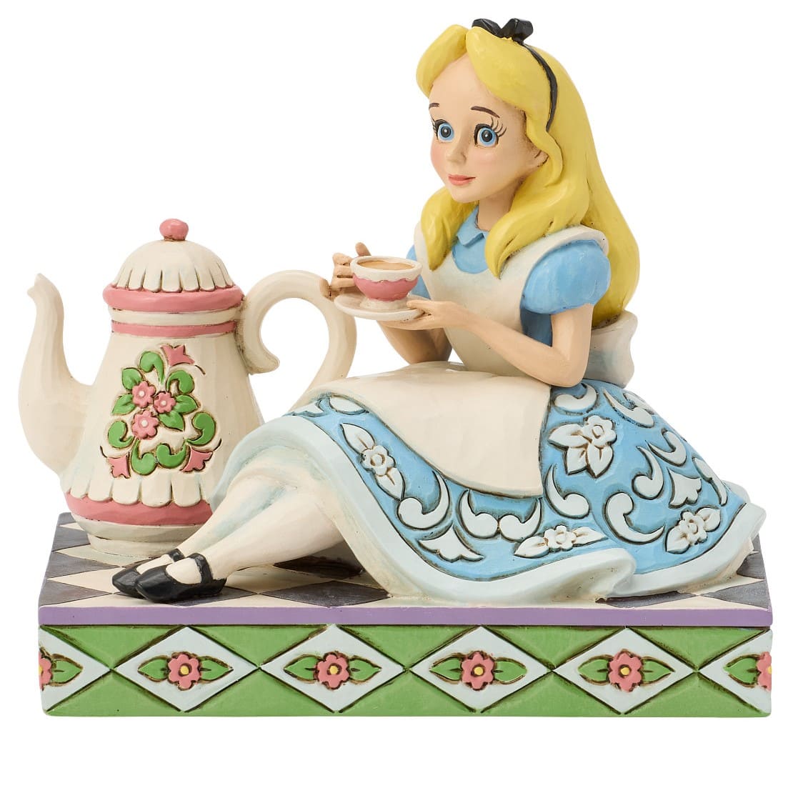 A Cup of Curiosity Alice im Wunderland mit Teekanne 6018925 Disney Traditions Jim Shore Disneyfigur