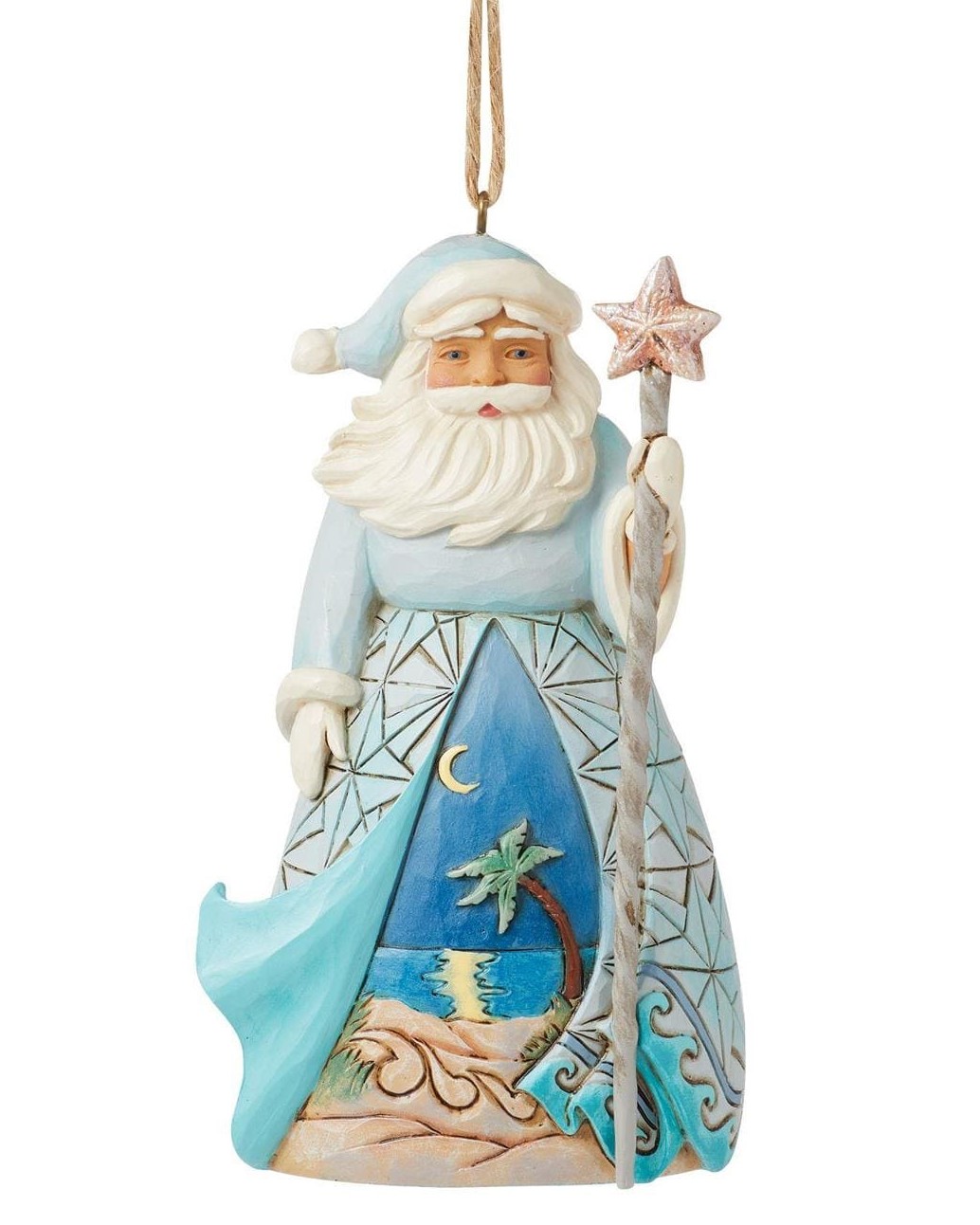 6016518 Jim Shore, Heartwood Creek, Jim Shore Weihnachtsfigur, 6016518, Shell-abrate the Season, Sand Dollar Santa, Sanddollar Weihnachtsmann, Ornament, Coastal Collection