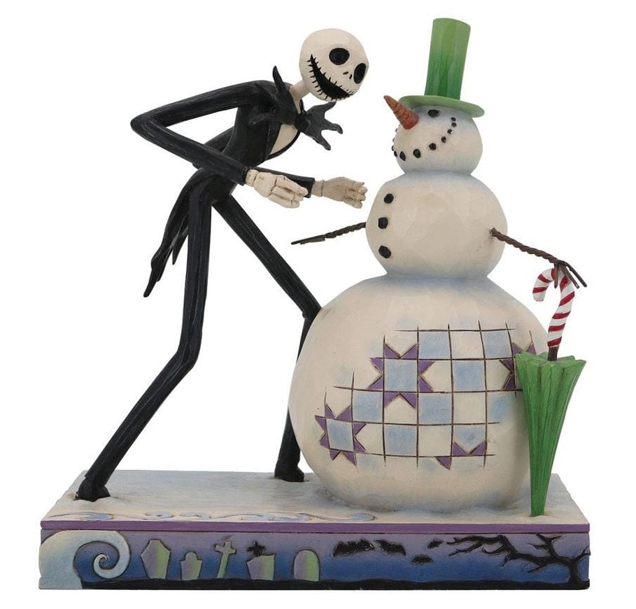 6013056 Disney Traditions, Jim Shore, 6013056, Jack Skellington mit Schneemann, Jack Skellington with Snowman, Nightmare Before Christmas, Jim Shore Disneyfigur, Jim Shore Disney Traditions, Jim Shore Jack Skellington, Disney Traditions Santa Jack
