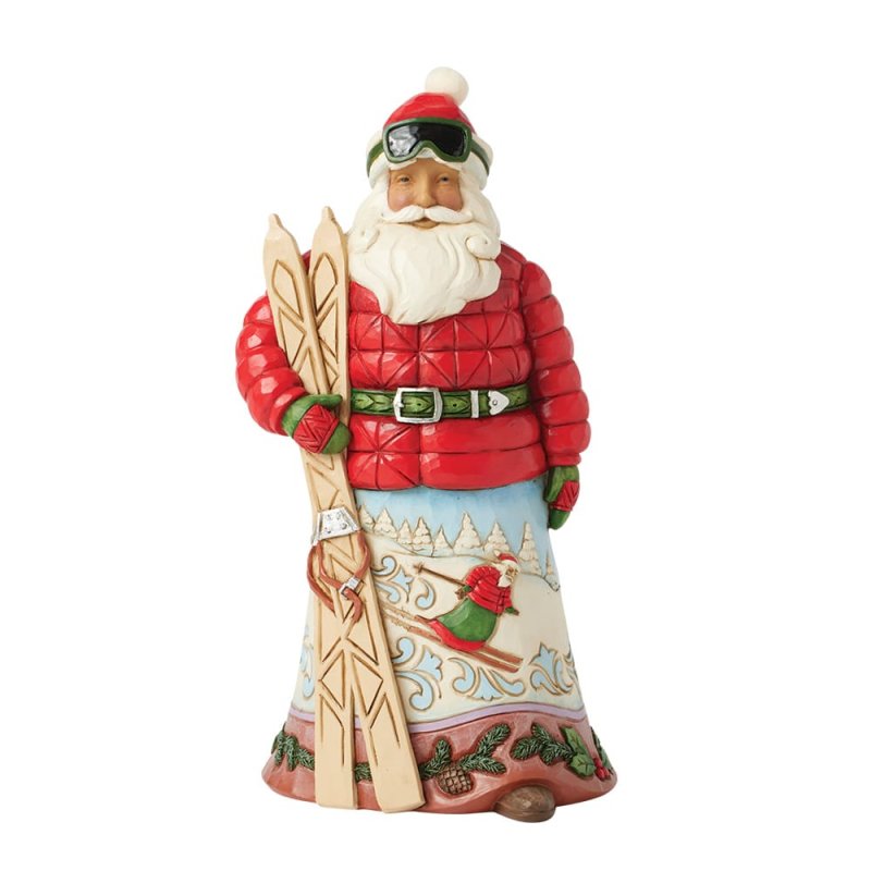 Gone Skiing Lodge Santa - Weihnachtsmann mit Ski - Heartwood Creek by Jim Shore 6017037 Gone Skiing Lodge Santa - Weihnachtsmann mit Ski - Heartwood Creek by Jim Shore 6017037
