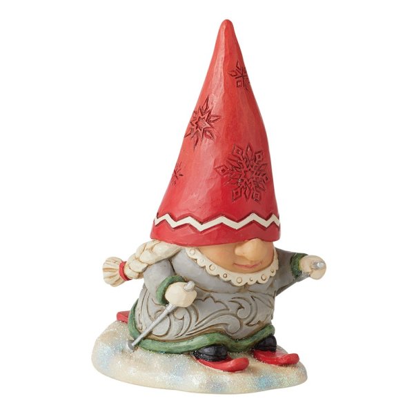 6010844b Jim Shore, Heartwood Creek, Jim Shore Heartwood Creek, Heartwood Creek by Jim Shore, 6010844 ,Gnome Skier with Braids, Wichtelmädchen mit Ski, Jim Shore Gnome, Jim Shore Wichtel, Gnomebody loves Christmas as much as Jim Shore