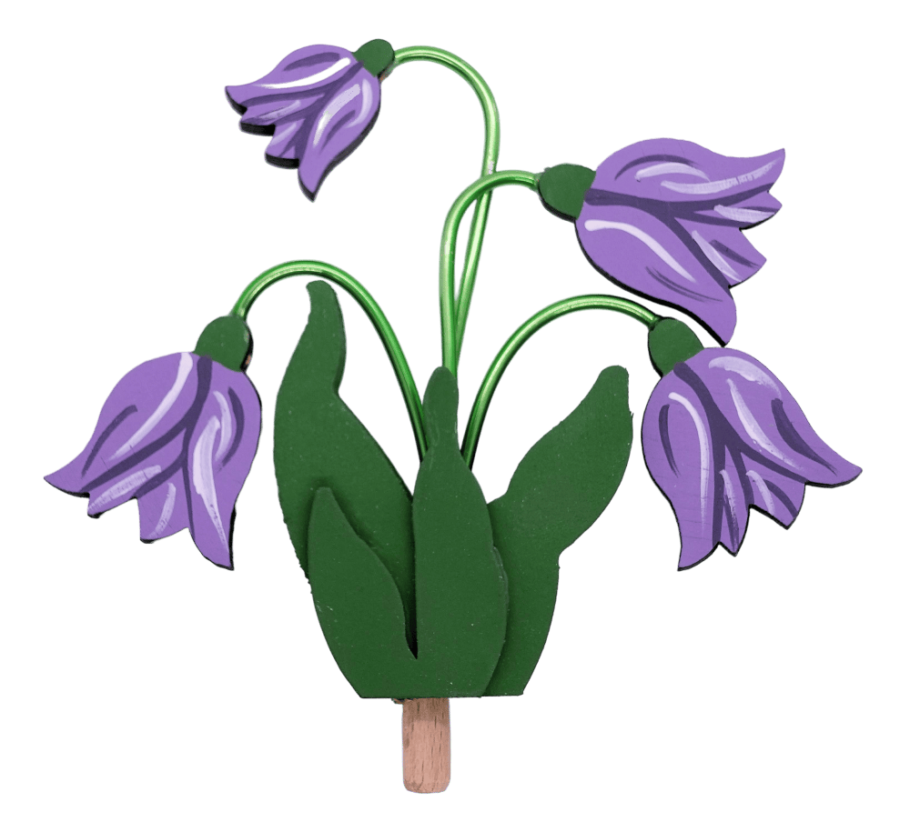 Blume - Glockenblume lila - Steckfigur für den großen Kerzenring von Sebastian Design Blume - Glockenblume lila - Steckfigur für den großen Kerzenring von Sebastian Design