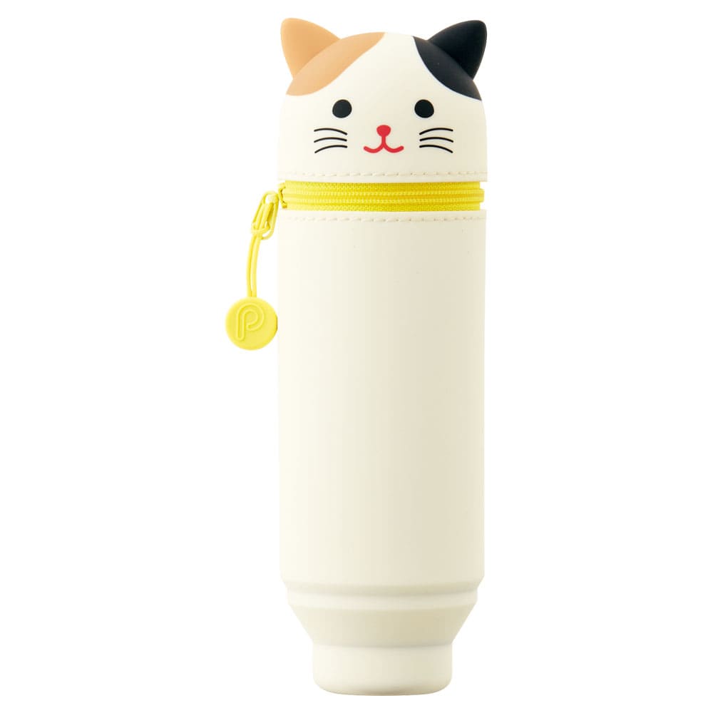 A-7712-7a PuniLabo, Punilabo, Lihit Lab, Federtasche und Stiftehalter, stehende Federtasche, Pencil Case, animal, Tiere, stand up pen case, A7712-7, Federtasche Mikeneko Katze, Cat, Faulenzer, Schlamper, Federmappe