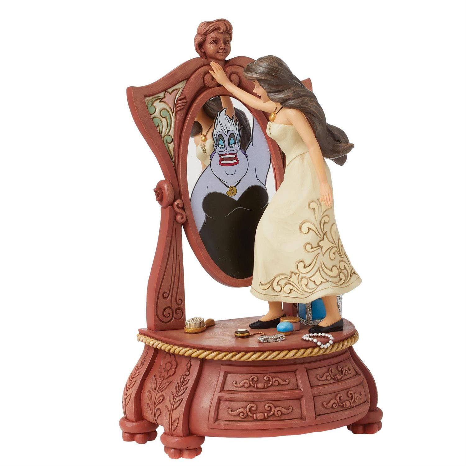 6016343_2 Jim Shore, Disney Traditions, Jim Shore Disneyfigur, Ursula, Arielle die kleine Meerjungfrau, Jim Shore Figur, Sinister Relection, Vanessa Vanity Mirror, Düsteres Spiegelbild, 6016343