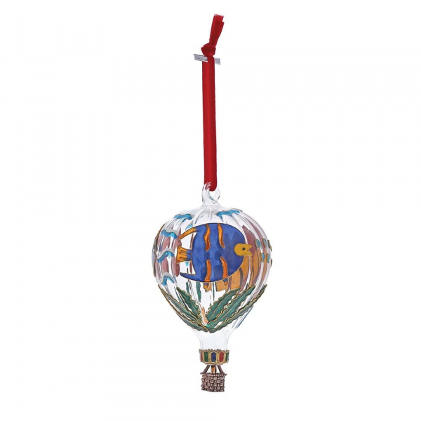 Hot-Air-Balloon-2 Enesco's Treasury of Ornaments, Ornament, Weihnachtskugel, handbemalt, mundgeblasen, Glaskugel, Dekokugel, Heißluftballon Dekokugel