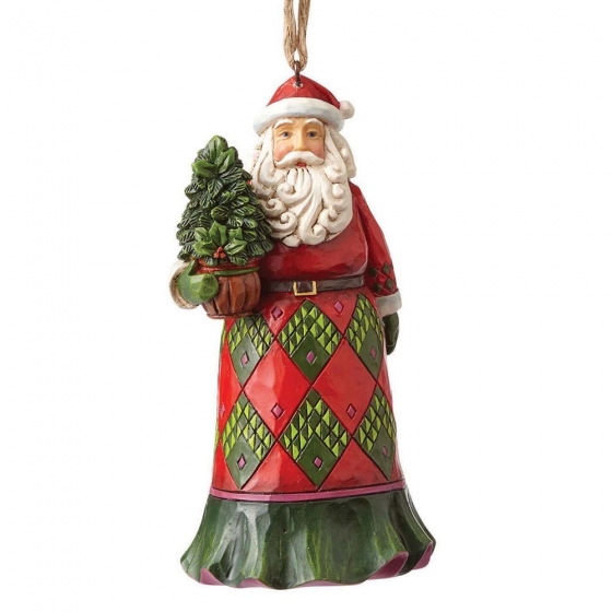 hc-4058815 Heartwood Creek, Jim Shore, Evergreen Santa Ornament, Weihnachtsmann Anhänger