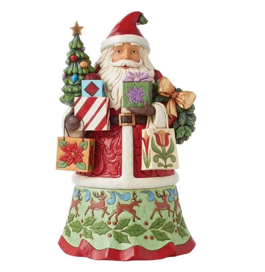 6015501 Jim Shore, Heartwood Creek, Jim Shore Santa, 6015501, Santa with GIfts, Weihnachtsmann mit Geschenken , All Wrapped Up Santa, Jim Shore Weihnachtsmann, Alles verpackt Weihnachtsmann