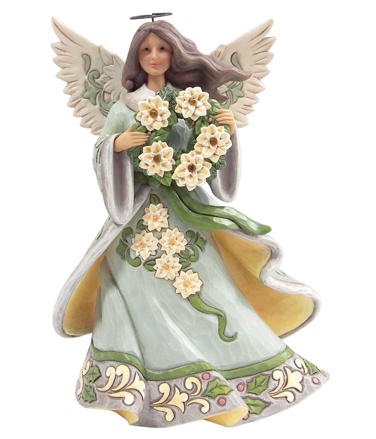 Garland of Grace Angel Poinsettia - Engel Opal & Moss 6018910 - Jim Shore Heartwood Creek Engel