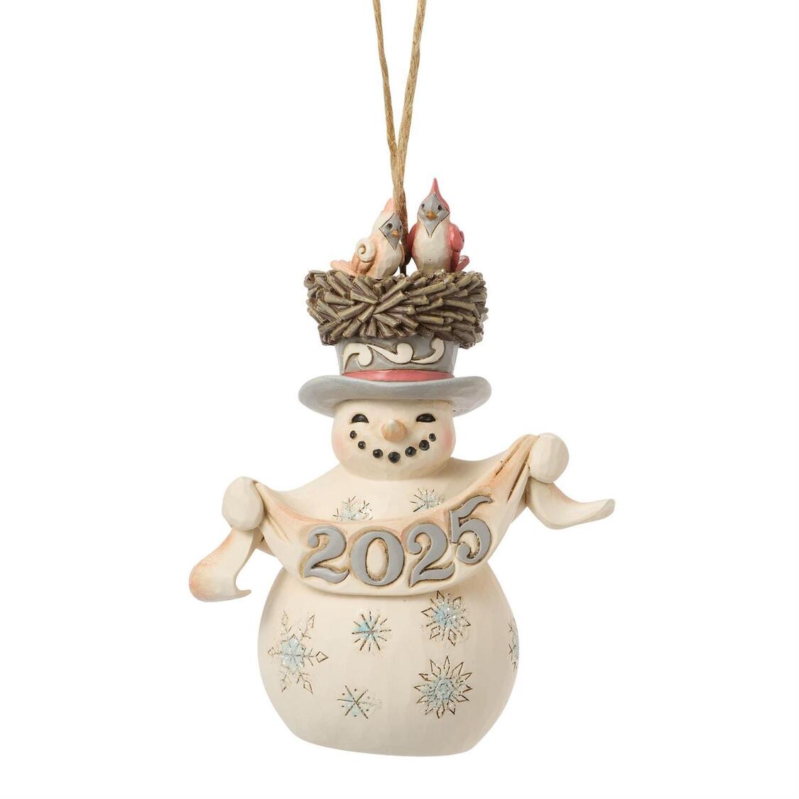 White Woodland 2025 Schneemann / Snowman Ornament - Heartwood Creek by Jim Shore 6017183 White Woodland 2025 Schneemann / Snowman Ornament - Heartwood Creek by Jim Shore 6017183