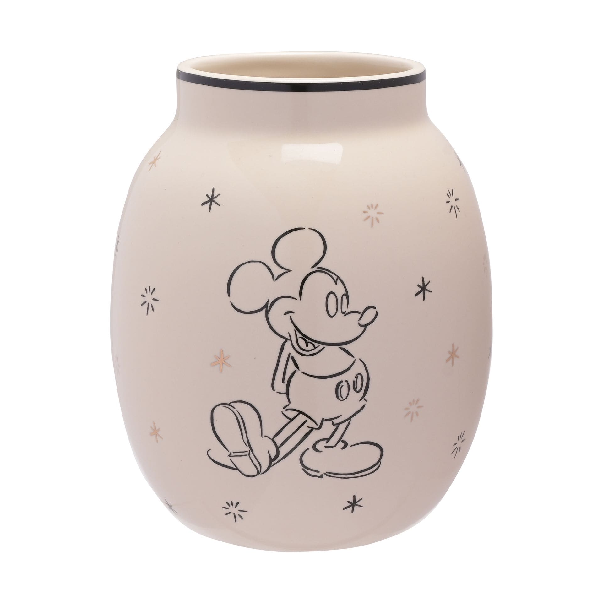 di1942 DI1942, Disney Vase, Micky Maus Vase, Mickey Mouse Vase, Gold Foiled Vase Mickey Mouse