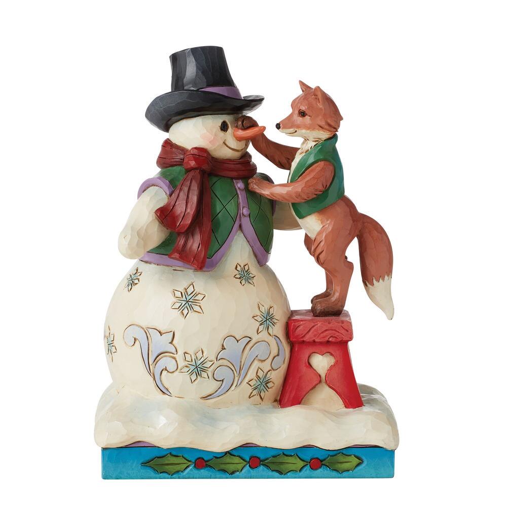 6011162 Jim Shore, Heartwood Creek, Jim Shore Heartwood Creek, Heartwood Creek by Jim Shore, 6011162, Building Friendship, Schneemann mit Fuchs, Snowman with Fox, Jim Shore Snowman, Heartwood Creek Snowman, Jim Shore Schneemann