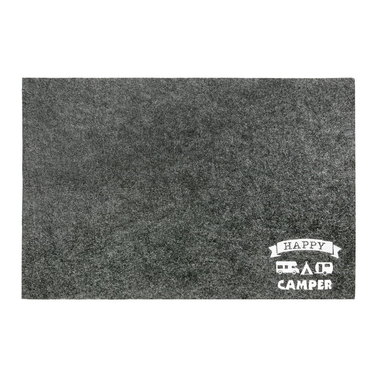 Platzset Happy Camper grau - Gilde Platzset 59597 - Wohnwagen Camper Camping - Filzuntersetzer - Tischset Platzset Happy Camper grau - Gilde Platzset 59597 - Wohnwagen Camper Camping - Filzuntersetzer - Tischset