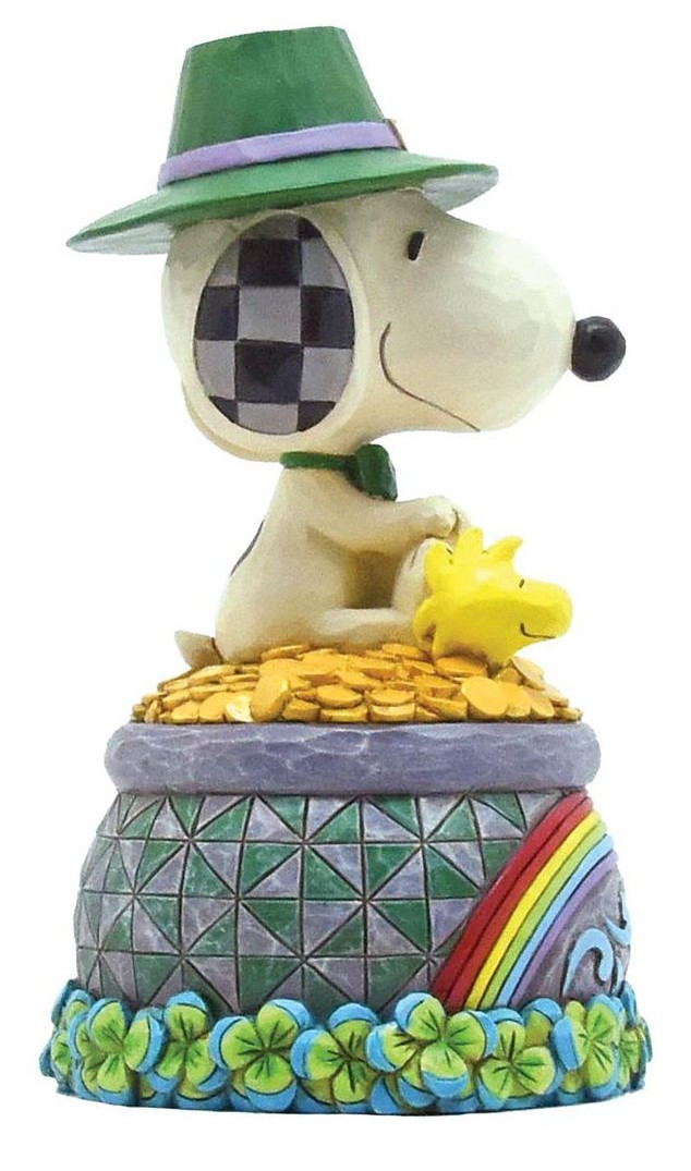 Peanuts, Jim Shore Peanuts, Heartwood Creek, Jim Shore Heartwood Creek, 6011945, Pot of Gold, Snoopy auf Goldtopf, Lucky Ol' Dog, Lucky Old Dog, Glücklicher Hund