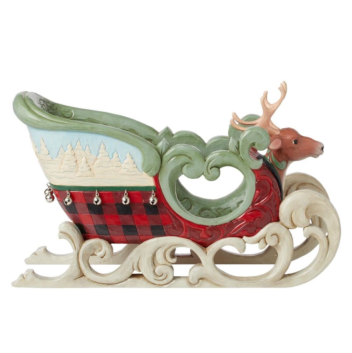6015444 Jim Shore, Heartwood Creek, Jim Shore Santa, 6015444, One Deep Open Sleight, Weihnachtsschlitten, Highland Glen Collection, Jim Shore Weihnachtsfigur