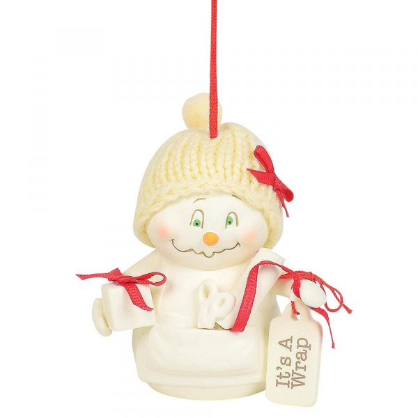 sb-6003279 Kristi Jensen Piero, Snowpinions, Snowbabies, Department 56, Schneemann, Ornament, Anhänger, It's A Wrap, 6003279