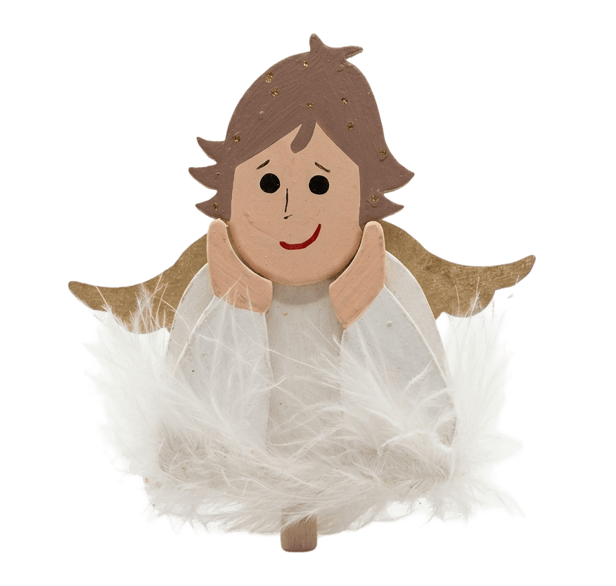 Engelbüste Michelle mit braunen Haaren - Steckfigur für großen Kerzenring von Sebastian Design