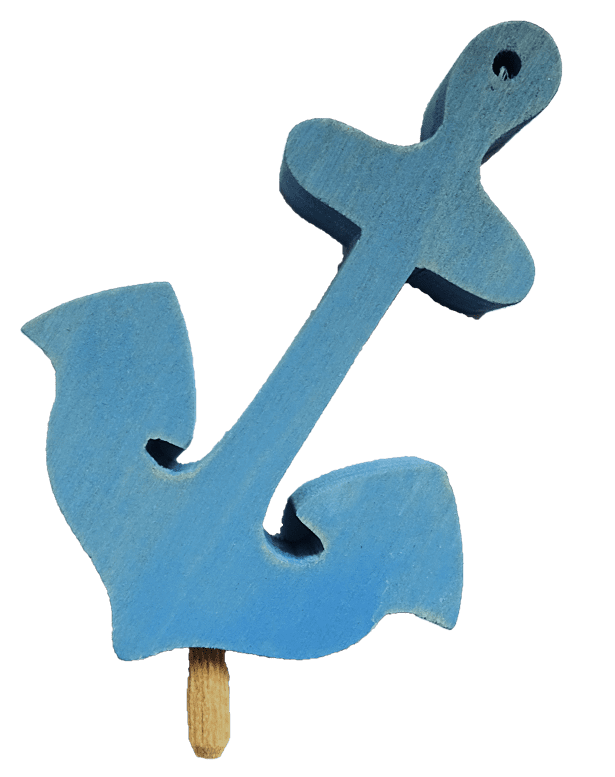 HK-B223hb Kerzenring, Sebastian Design, Talvel Steckfigur, B223hb Steckfiguren, Anker hellblau, Holzfigur, skandinavische Dekoration, Holzdekoration, Kerzenkranz, Jahreszeitentisch, Holzdeko, maritim