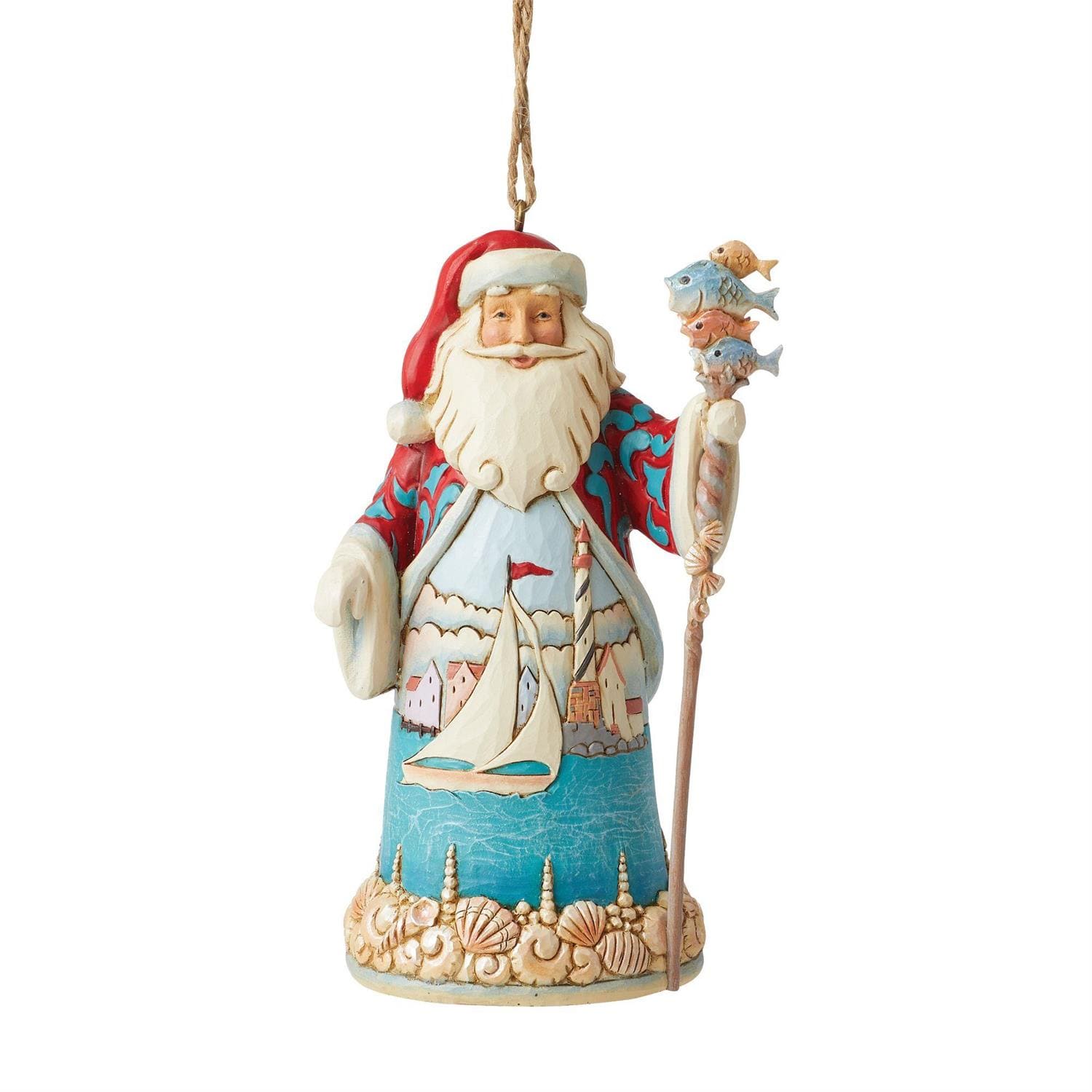 6013695 Coastal Santa mit Segelschiff Ornament / Heartwood Creek by Jim Shore 6013695