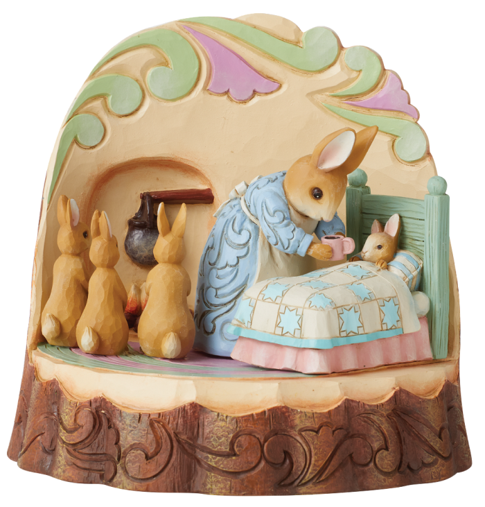 6010688 Beatrix Potter, Jim Shore Beatrix Potter, 6010688, Jim Shore Peter Rabbit, Mrs. Rabbit & Bunnies Carved By Heart, Beatrix Potter Peter Rabbit, Peter Hase, Jim Shore Peter Hase, Benjamin Bunny, Flopsy
