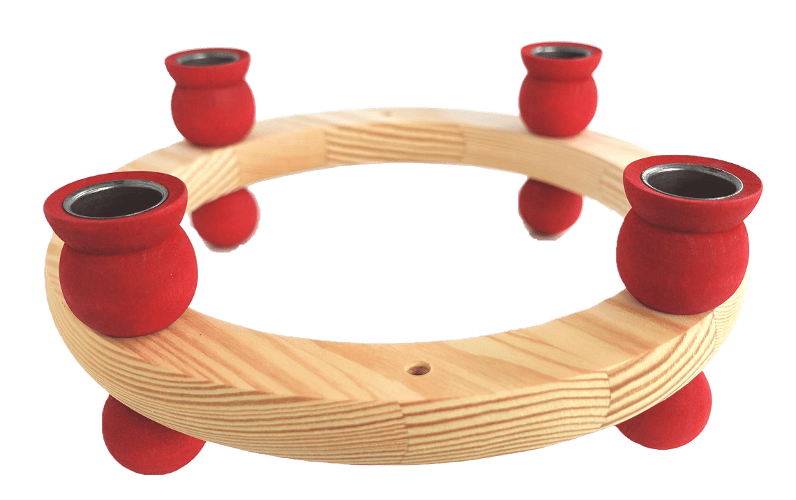 Kerzenring für Stabkerzen, rot von Sebastian Design Kerzenring für Stabkerzen, rot von Sebastian Design