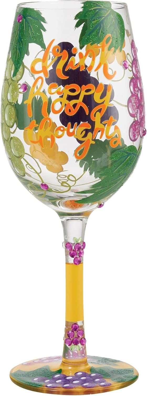 Drink Happy Thoughts - Lolita Weinglas mit Weintrauben - 6010152 Drink Happy Thoughts - Lolita Weinglas mit Weintrauben - 6010152