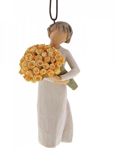 wt-27912a Willow Tree, Willowtree, Demdaco, Susan Lordi, Good Cheer Ornament, 27912, Willow Tree Figur, Willow Tree Ornament, Willow Tree Blumen, Willow Tree Blumenmädchen, Willow Tree Engel