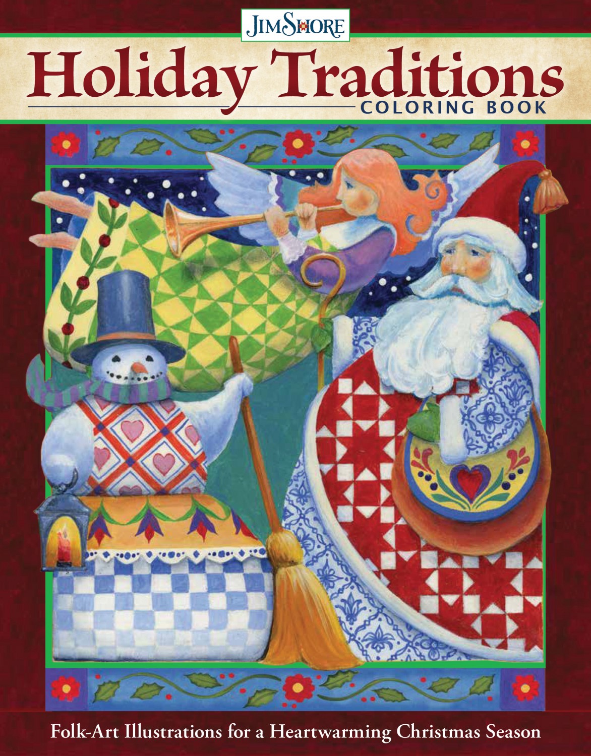 DO6089 Jim Shore, Heartwood Creek, Jim Shore Weihnachten, DO6089, Jim Shore Holiday Traditions Colouring Book, Weihnachtsbräuche Jim Shore Malbuch