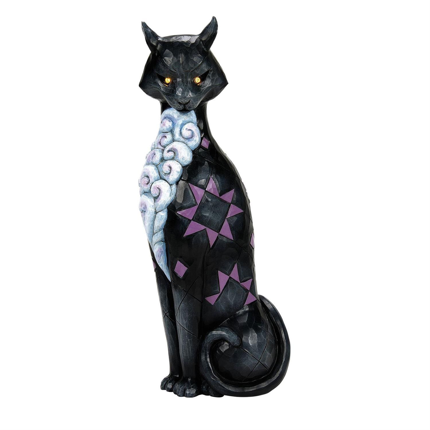 6016635 Jim Shore, Heartwood Creek, Halloween, Gato's Glowing Gaze, Black Cat, Schwarze Katze, Herbstdeko, Halloweendeko, Halloweenfigur, 6016635