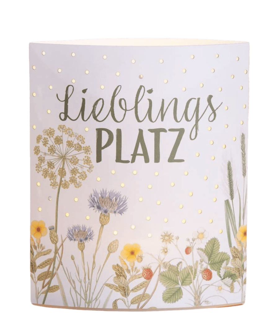 Tischlampe Lieblingsplatz Dekolampe Wildblumen - Wildflowers, weiß - 61737 Gilde Dekoleuchte